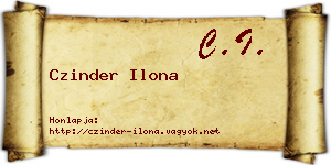 Czinder Ilona névjegykártya